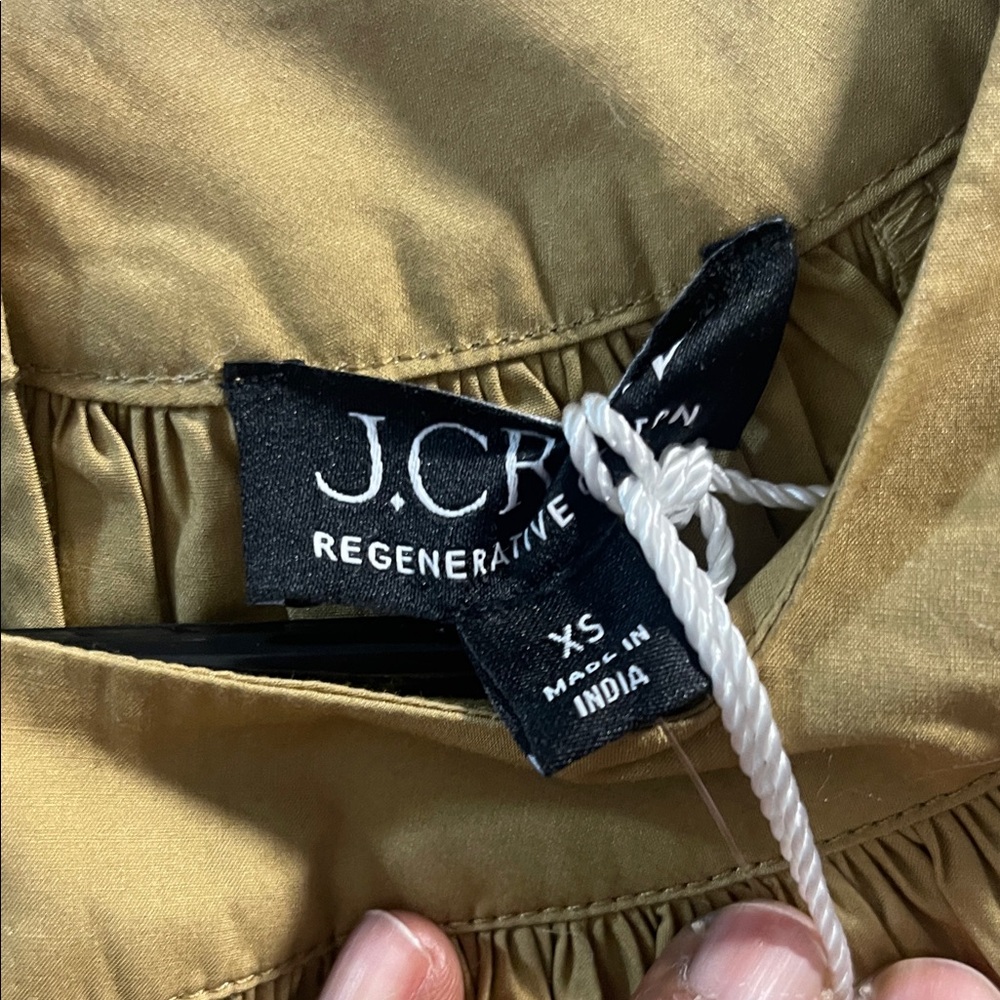 J. Crew Mustard Blouse 💯Cotton - Picture 3 of 6
